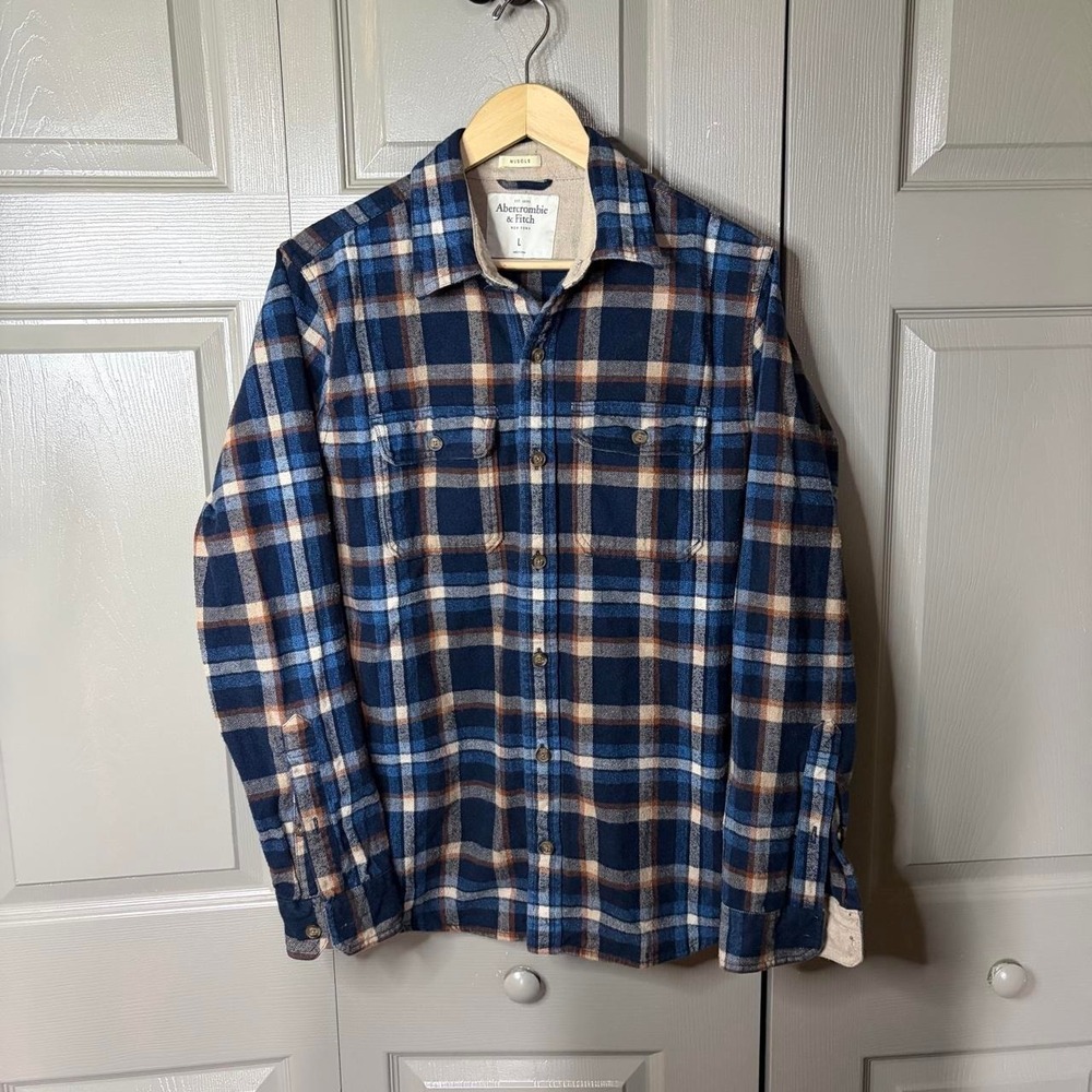 Abercrombie plaid button up shirt Size large summer preppy classic